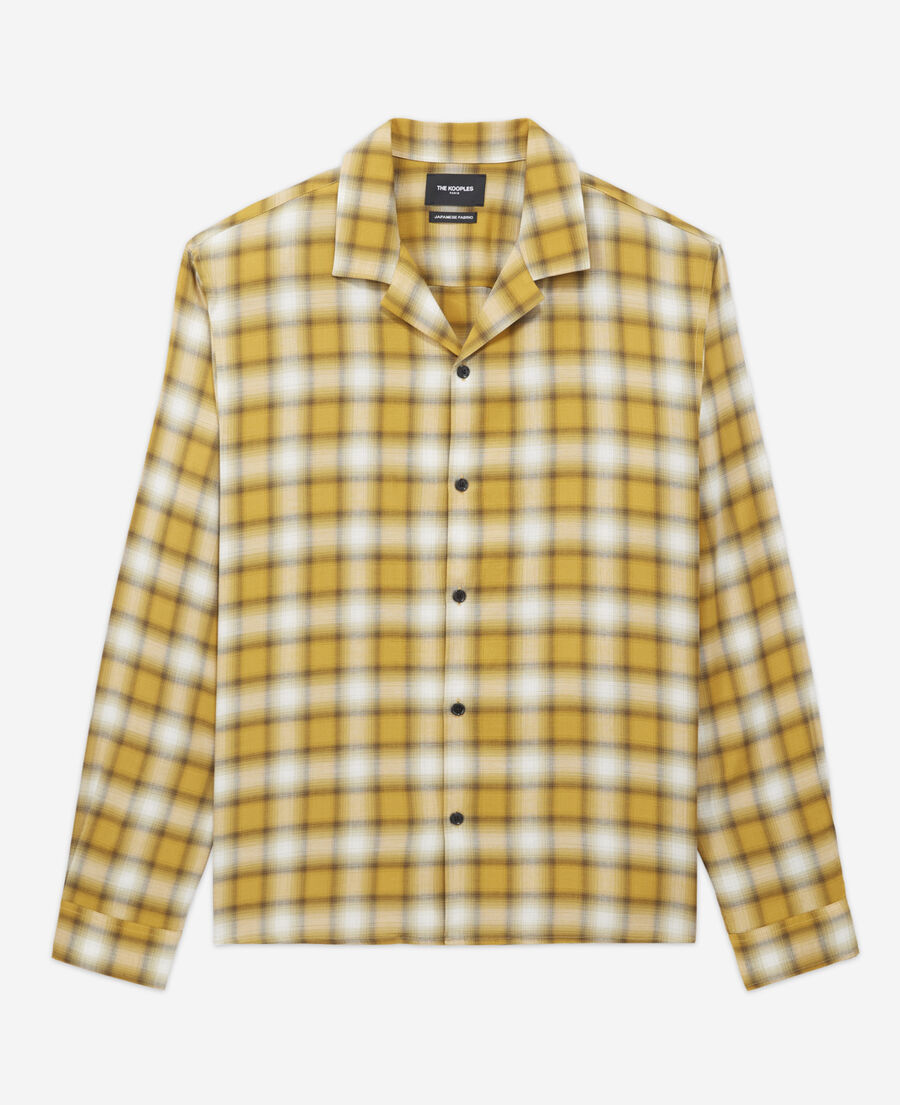 yellow cotton shirt with contrasting motif