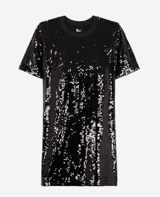The Kooples FEMME BLACK robe courte à sequins noire