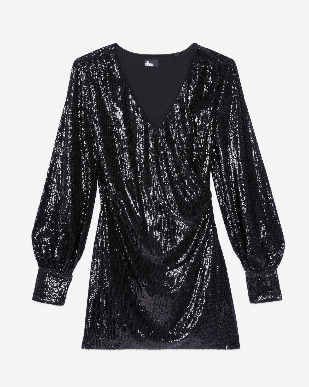 The Kooples WOMEN BLACK short black sequin dress