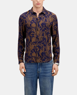The Kooples H NAVY / BROWN printed shirt