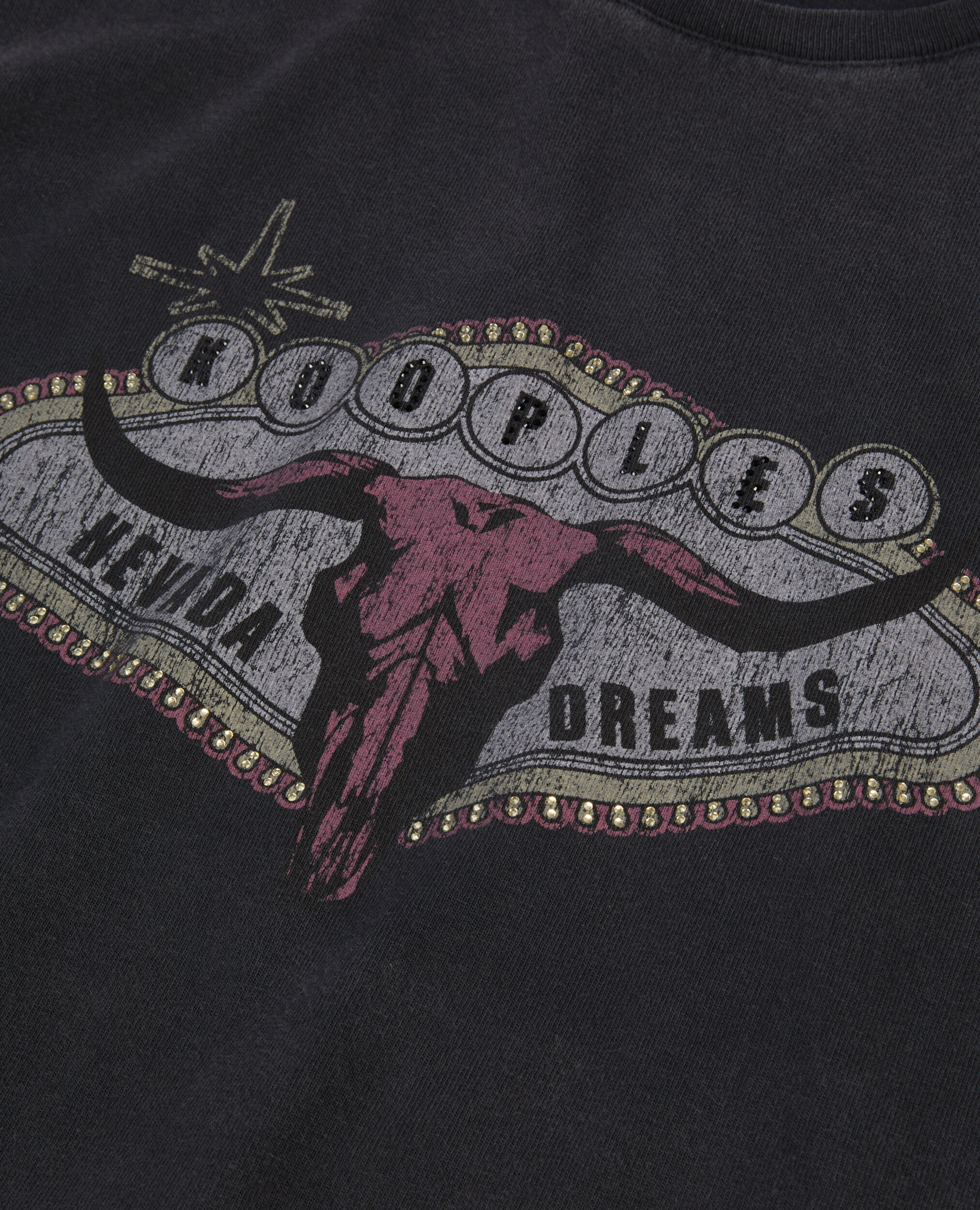 Black t-shirt with Nevada dreams serigraphy, BLACK WASHED, hi-res image number null