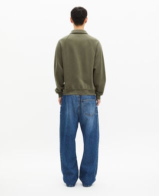 The Kooples MEN KAKI khaki polo-neck sweatshirt