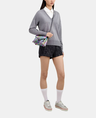 The Kooples F WHITE / SILVER white leather sneakers with sequins 