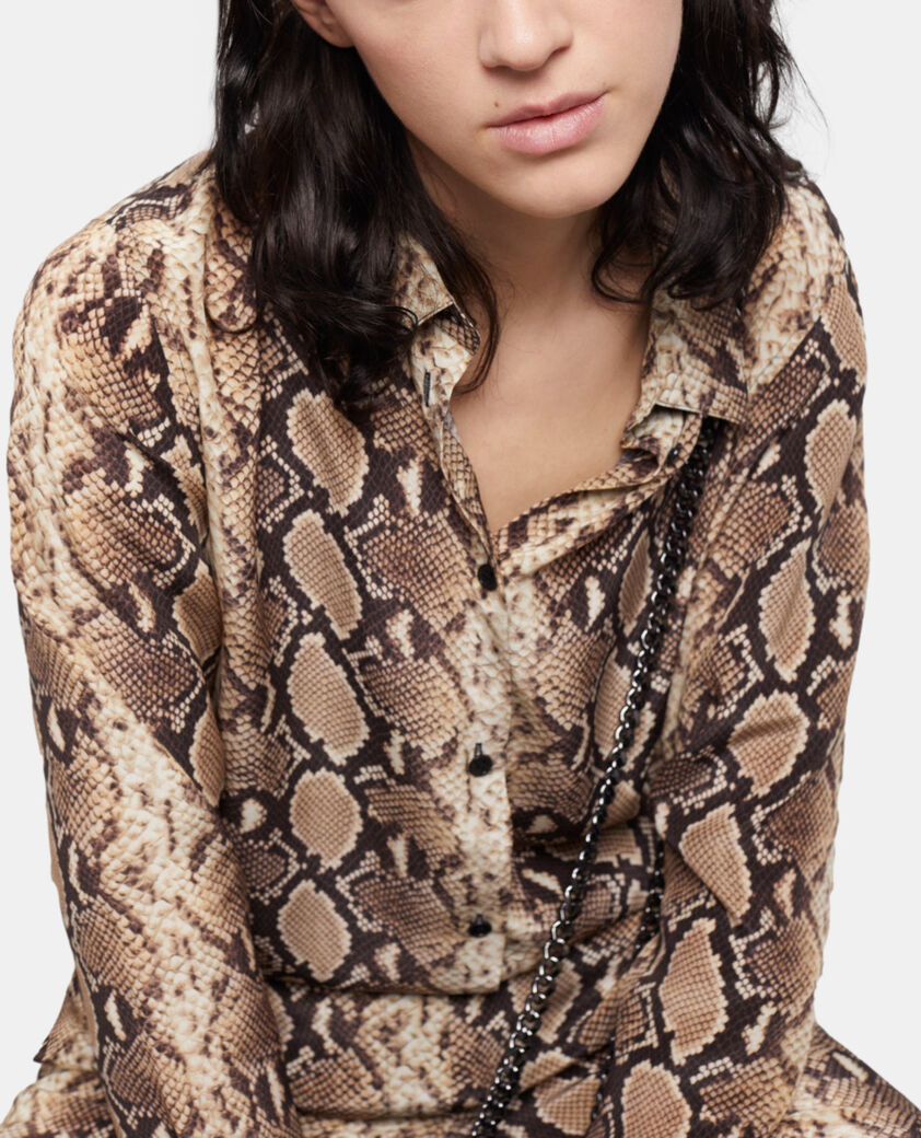 The Kooples WOMEN BEIGE snakeskin print shirt