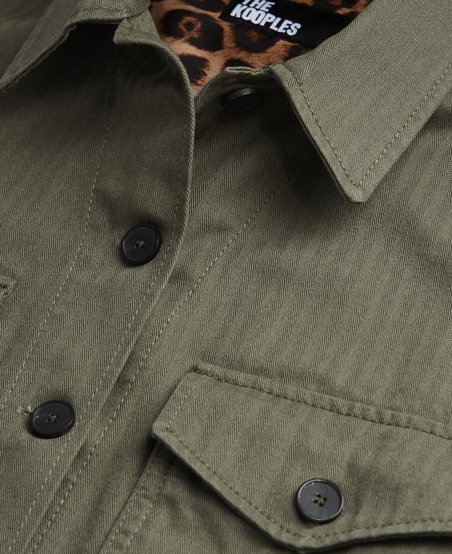 surchemise kaki doublure léopard