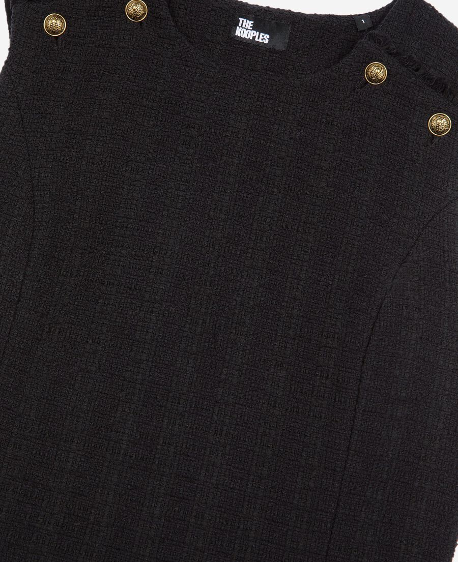 The Kooples FEMME BLACK top en tweed noir