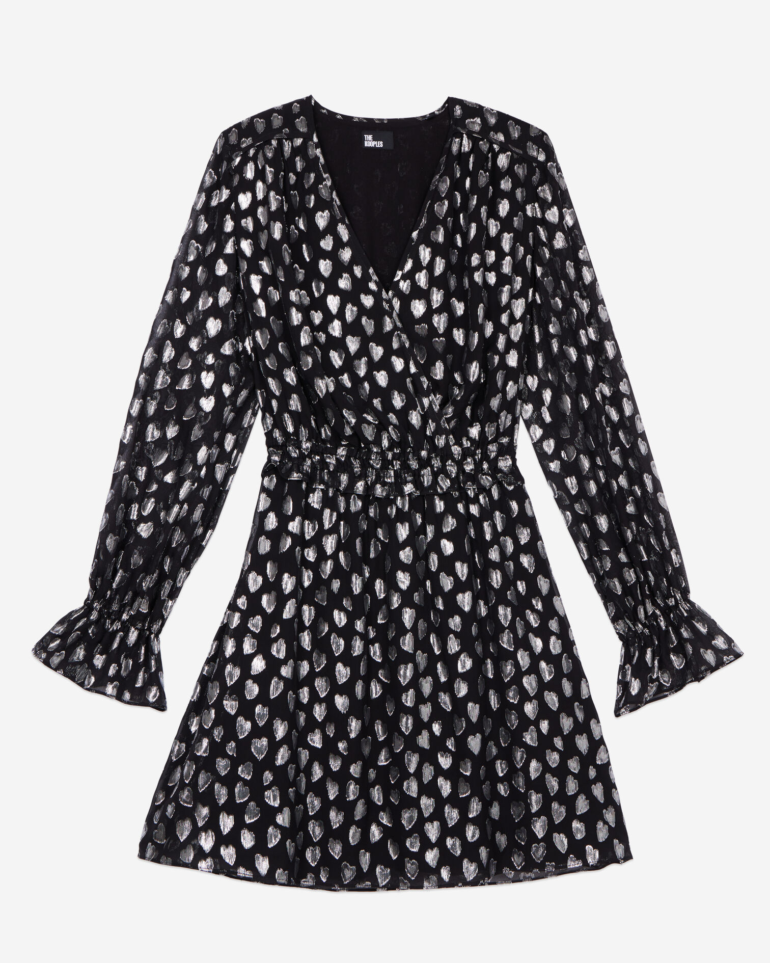 Robe courte avec cœurs argentés noire, BLACK SILVER, hi-res image number null