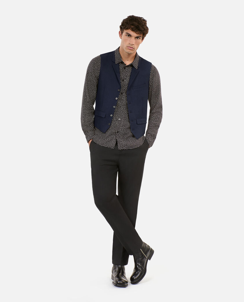The Kooples MEN DARK NAVY navy blue wool blend waistcoat