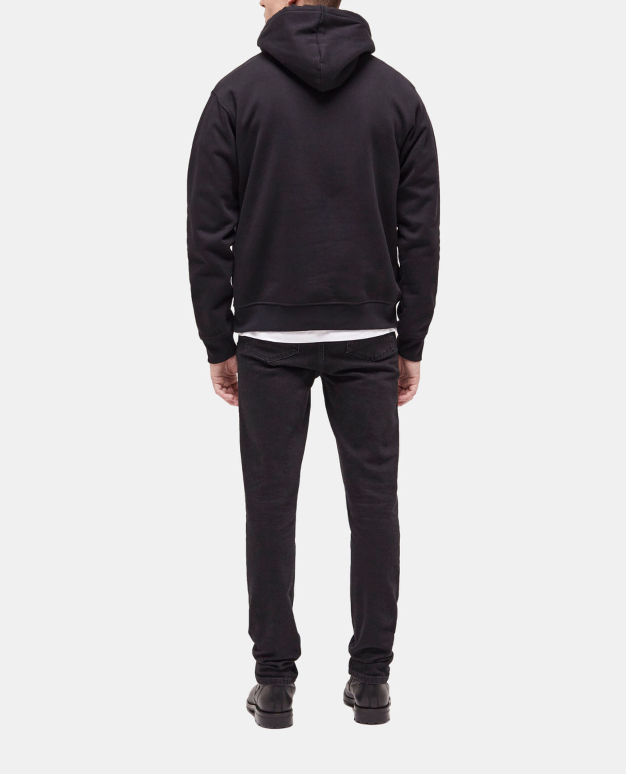 Sweatshirt à capuche logo noir, BLACK, hi-res image number null