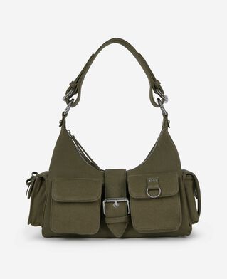 The Kooples FEMME KAKI sac amelia en canvas kaki