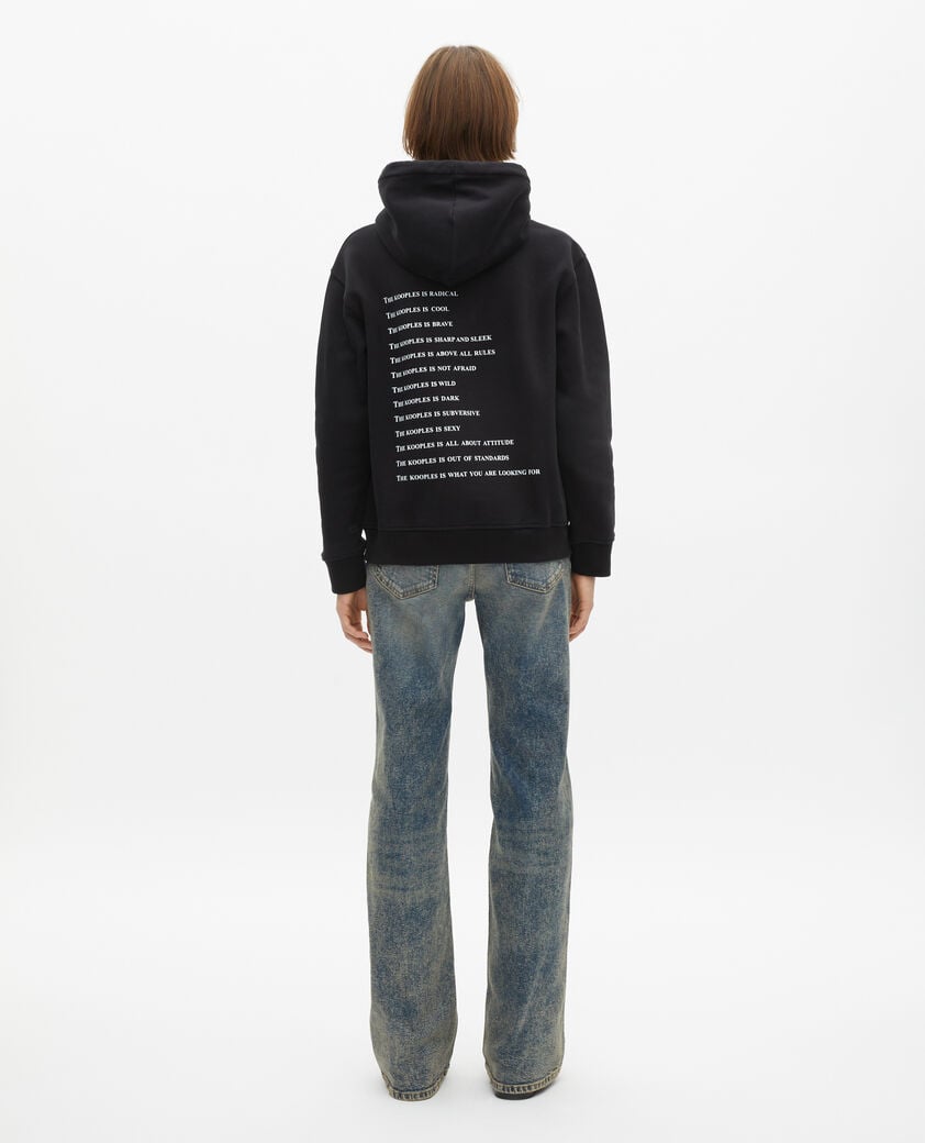 The Kooples FEMME BLACK sweatshirt à capuche what is avec strass noir