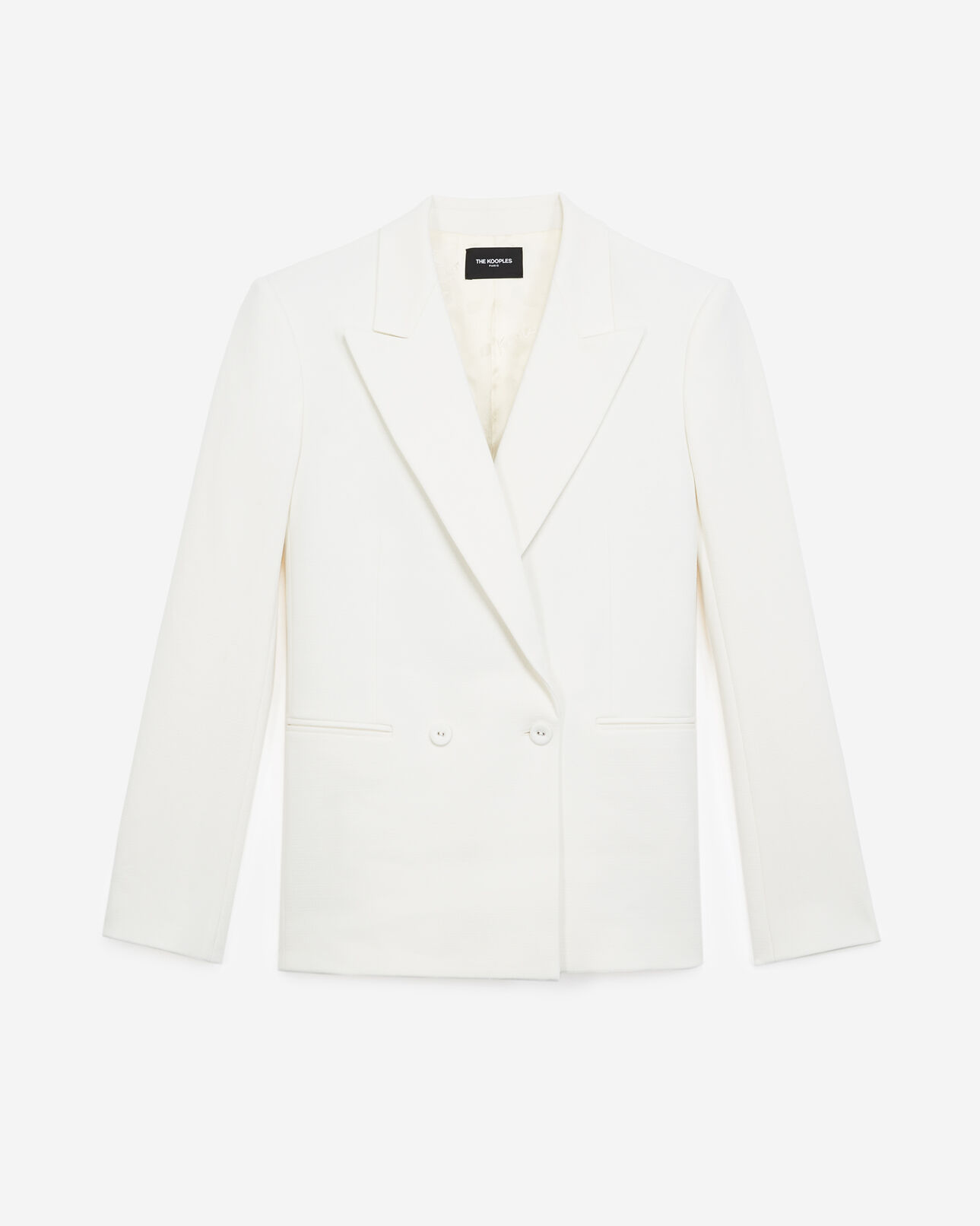The Kooples WOMEN ECRU double-breasted ecru suit jacket w/pockets