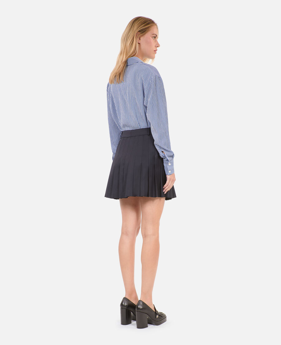 The Kooples F DARK NAVY short navy blue pleated skirt