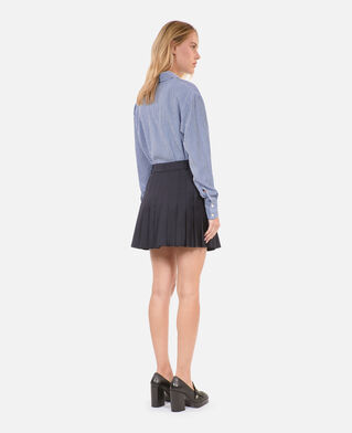 The Kooples F DARK NAVY short navy blue pleated skirt