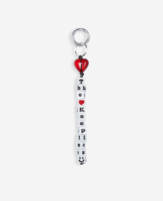 The Kooples WOMEN WHITE white and red beaded bag charm