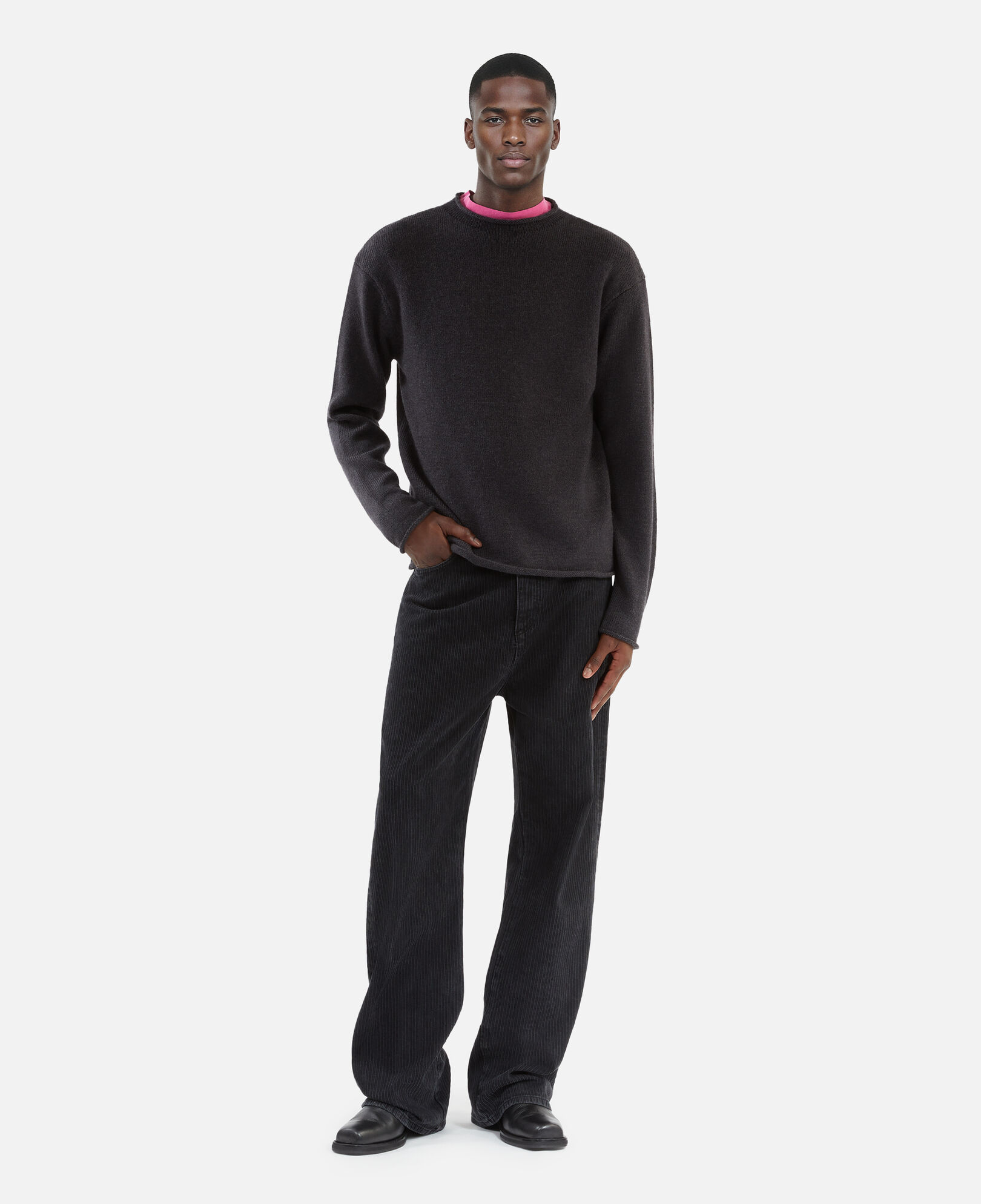 The Kooples MEN MIDDLE GREY MEL gray wool sweater