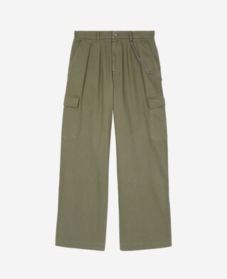 The Kooples HOMME KAKI pantalon cargo kaki