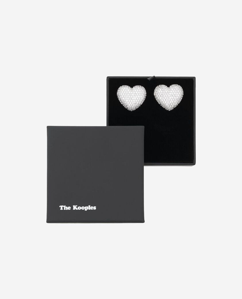 The Kooples FEMME SILVER boucles d'oreilles c&oelig;urs &agrave; clip argent&eacute;