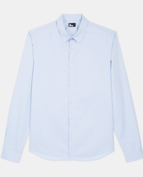 chemise col classsique bleue