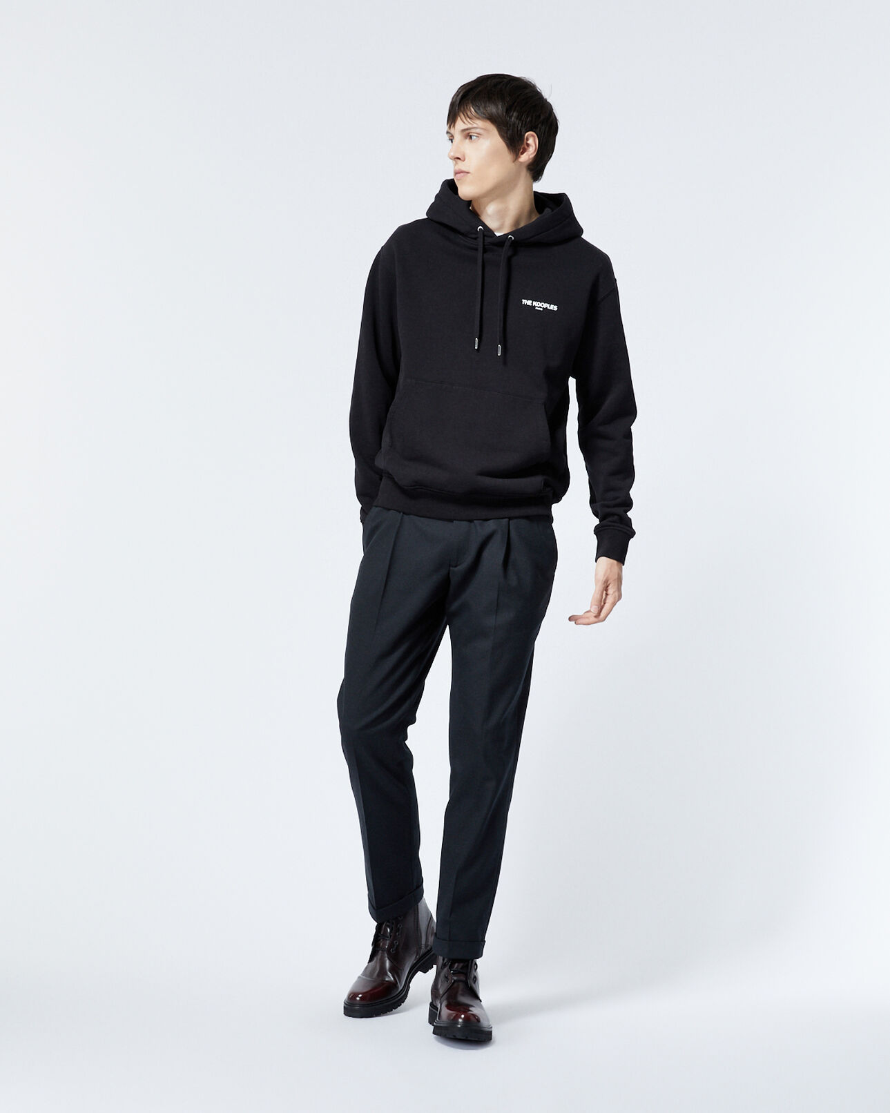 The Kooples MEN BLACK black wool trousers 