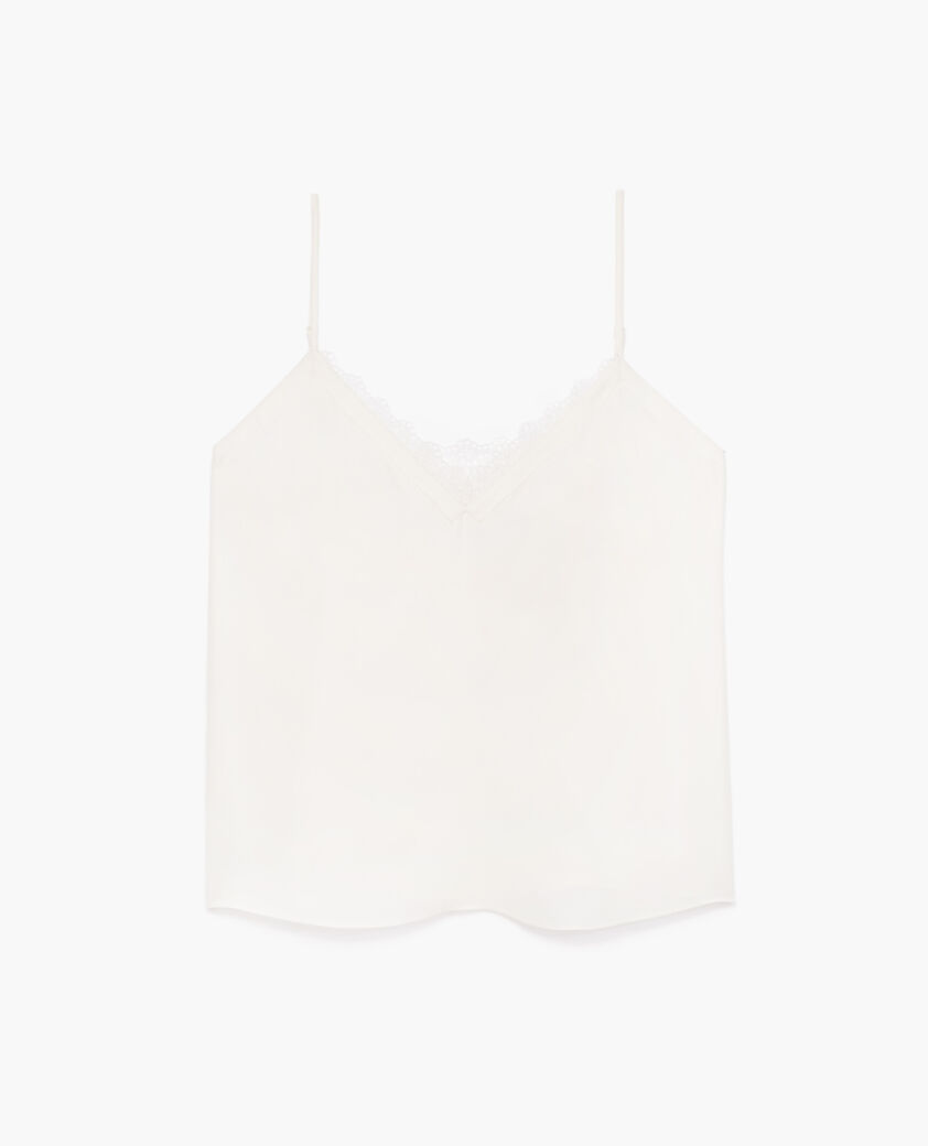 The Kooples F ECRU white camisole with lace detail