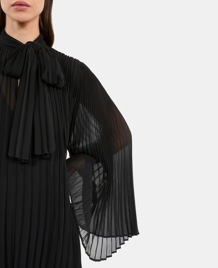 The Kooples DAMEN BLACK schwarzes kurzes faltenkleid