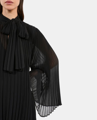 The Kooples DAMEN BLACK schwarzes kurzes faltenkleid