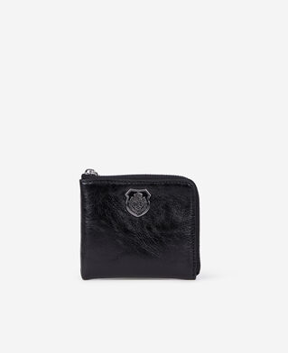 The Kooples MIXTE BLACK porte monnaie blason en cuir noir