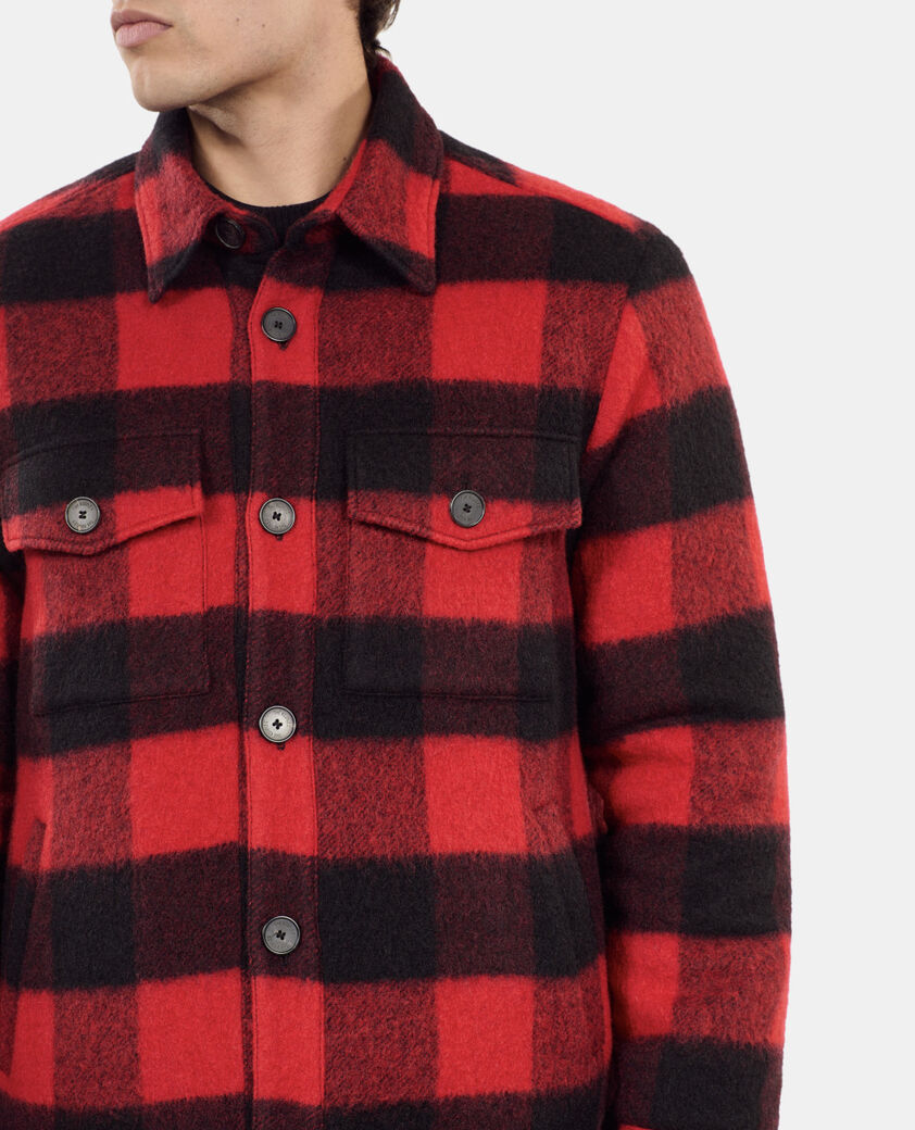 The Kooples HERREN RED / BLACK hemdjacke aus tweed mit karomuster