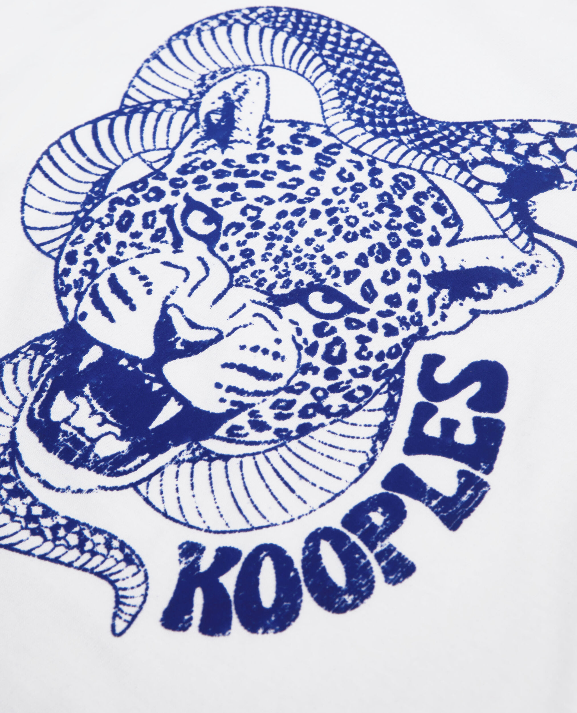 T-Shirt mit Schlangen-Leoparden-Beflockung, WHITE, hi-res image number null