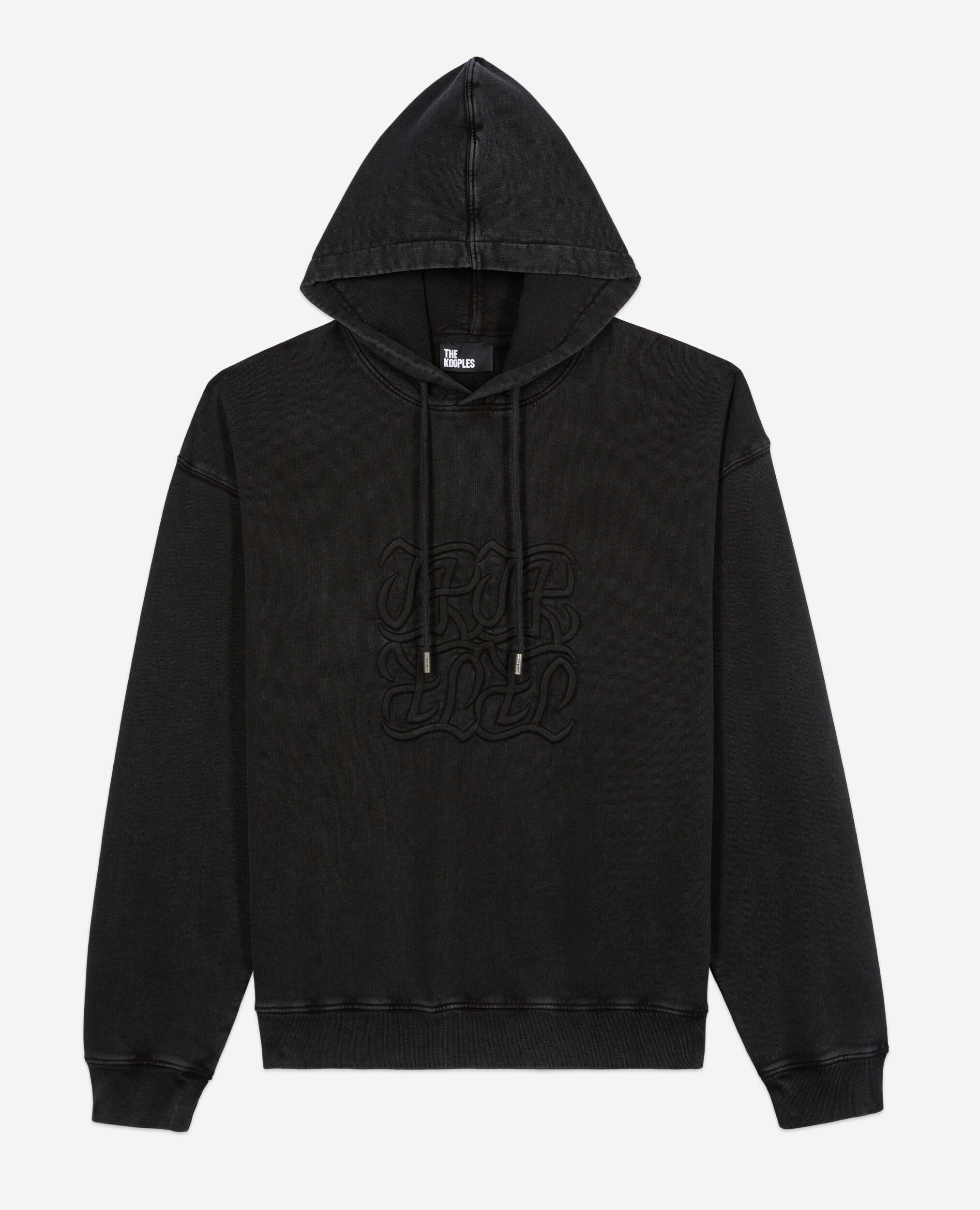 Black hoodie with logo embroidery