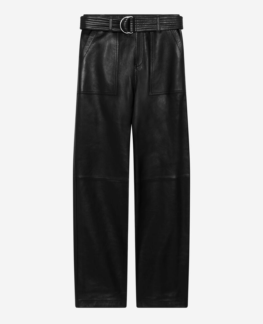 The Kooples F BLACK straight-leg leather pants
