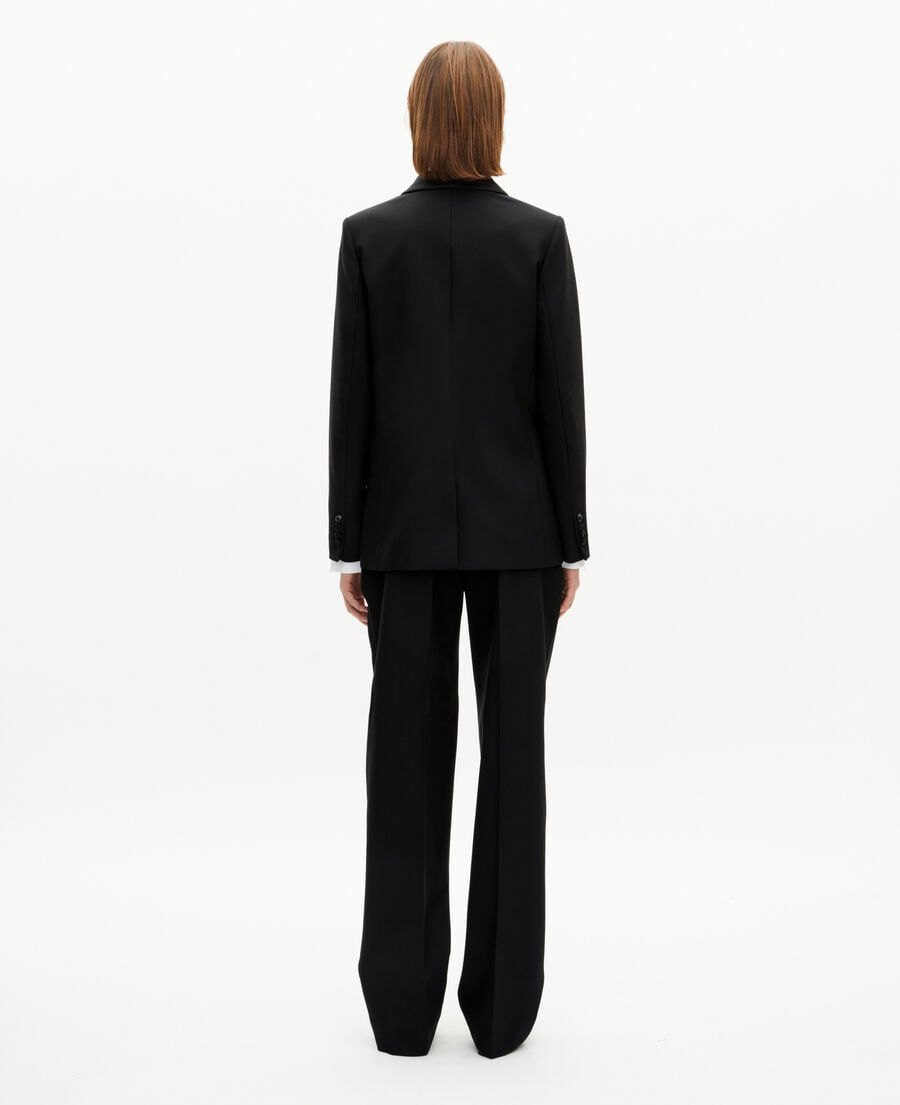 The Kooples FEMME BLACK veste tailleur détails satin noire