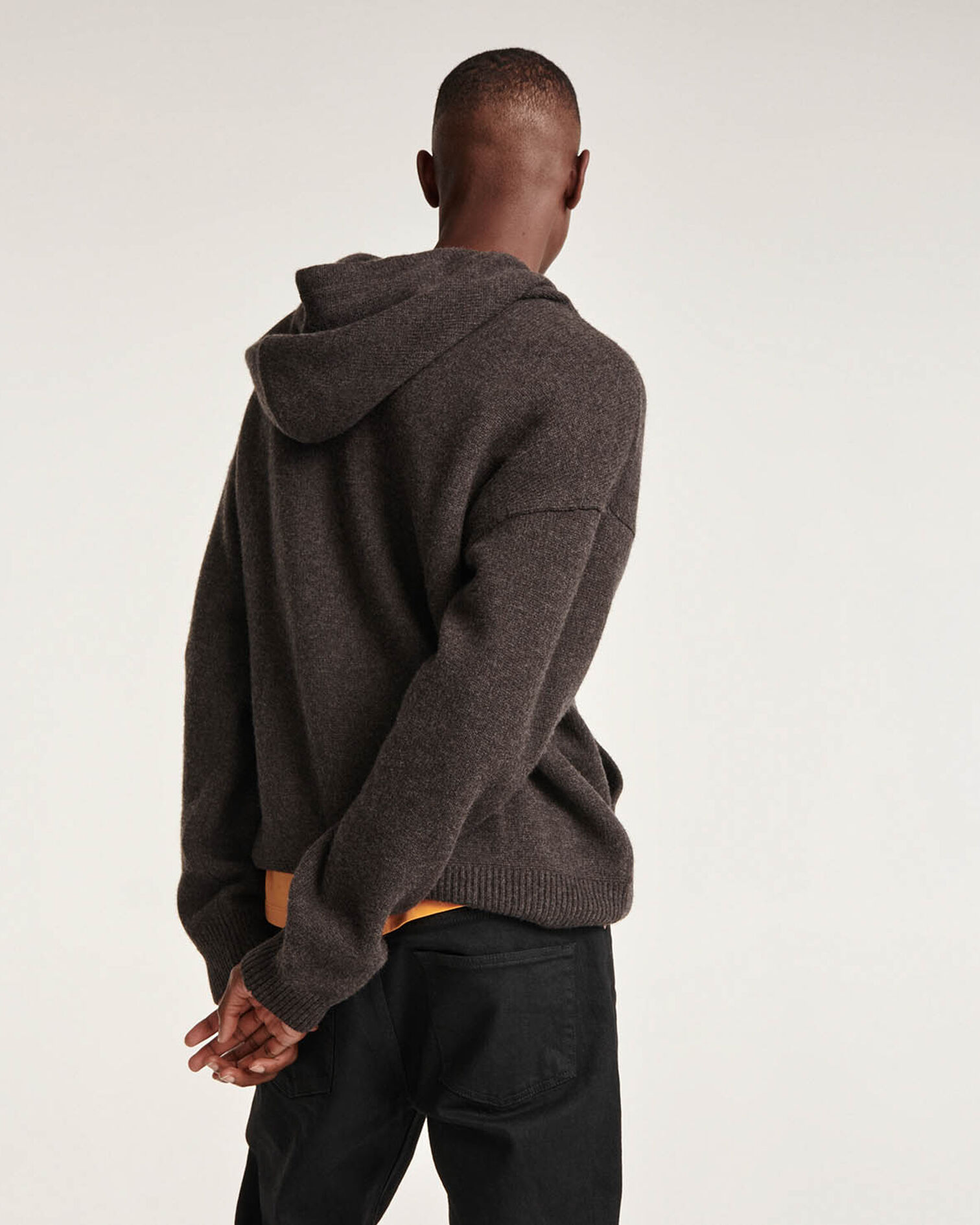 Pull capuche laine marron ample, BROWN, hi-res image number null