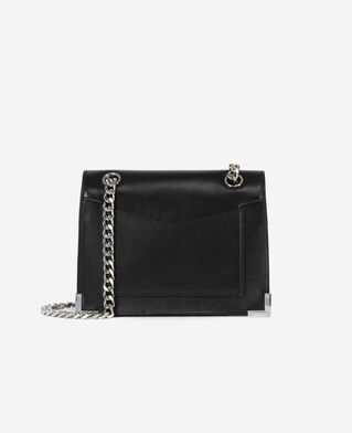 The Kooples WOMEN BLACK BRUT small emily chaine bag in black leather