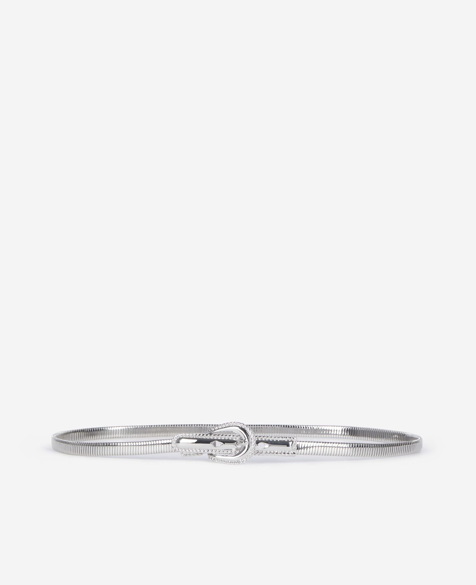The Kooples DAMEN SILVER silberner, schmaler gürtel mit metalldetails