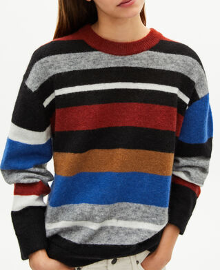 The Kooples DAMEN MULTICOLOR pullover aus wollmischgewebe mit mehrfarbigen streifen