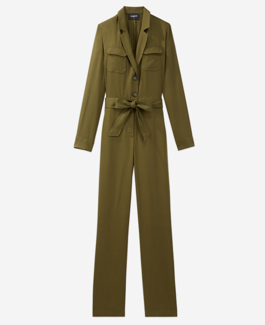 combinaison kaki tencel ceinturée