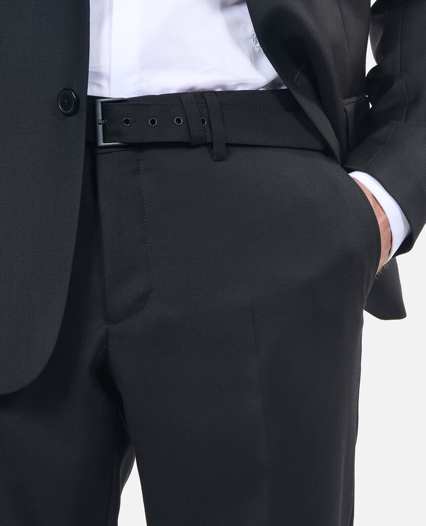 The Kooples H BLACK black wool fitted suit trousers