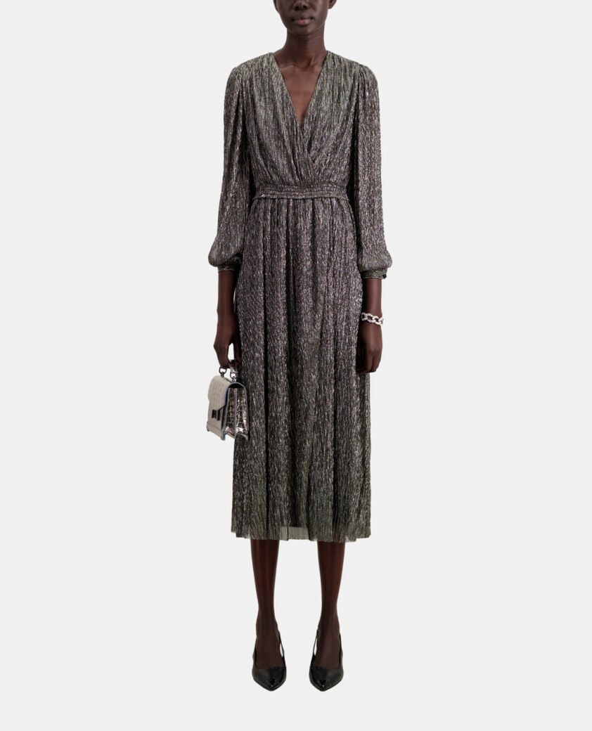 The Kooples FEMME SILVER robe longue argentée