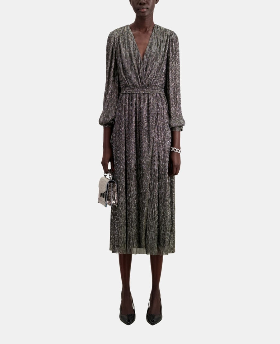 The Kooples MUJER SILVER vestido largo plateado