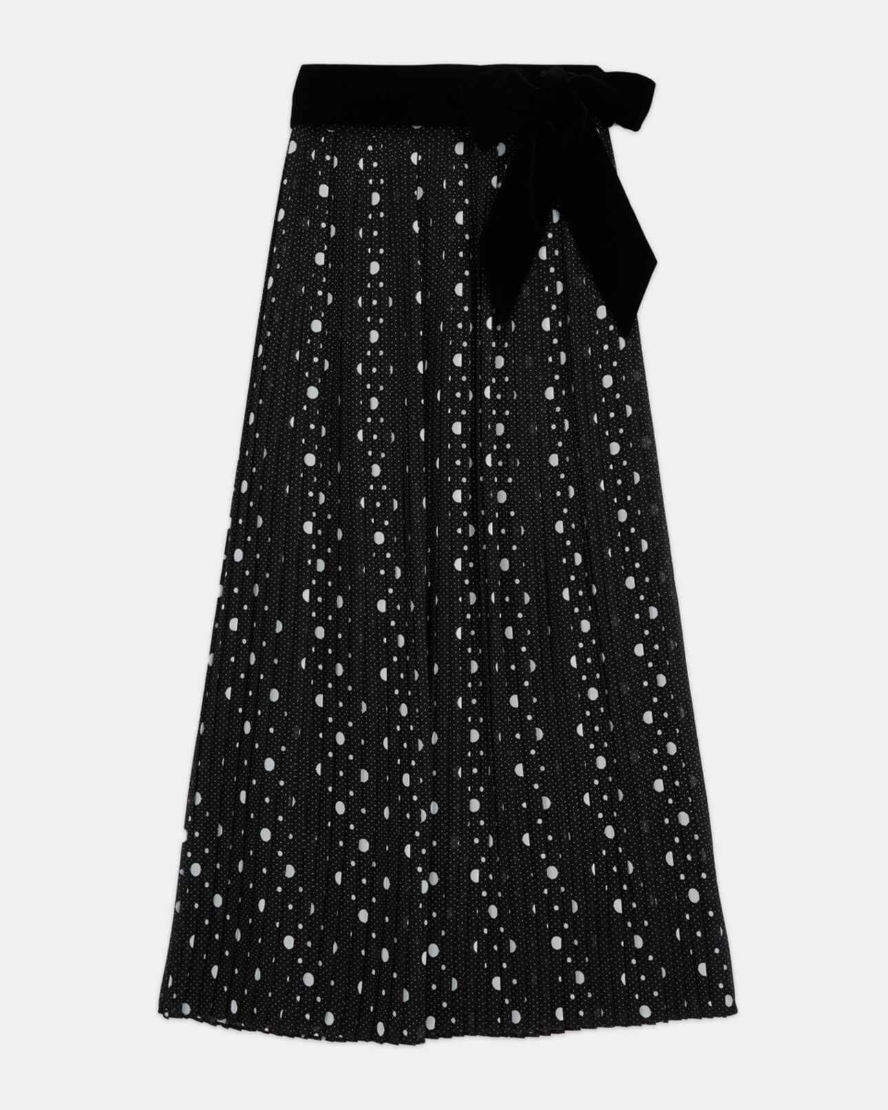 The Kooples WOMEN BLACK-ECRU long printed skirt