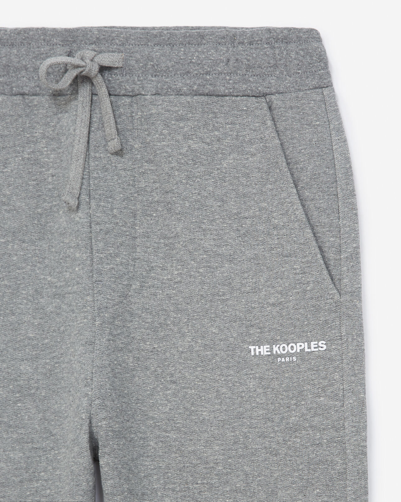 The Kooples H GREY gray joggers in thick cotton w/neon eyelet