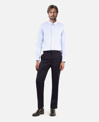 The Kooples HOMME DARK NAVY pantalon de costume à rayures bleu foncé