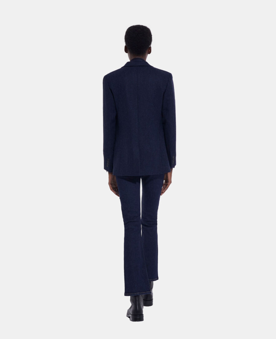 wool jacket with blue motif