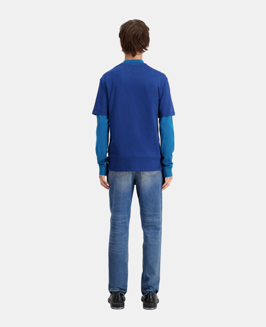 t-shirt homme bleu vif avec logo