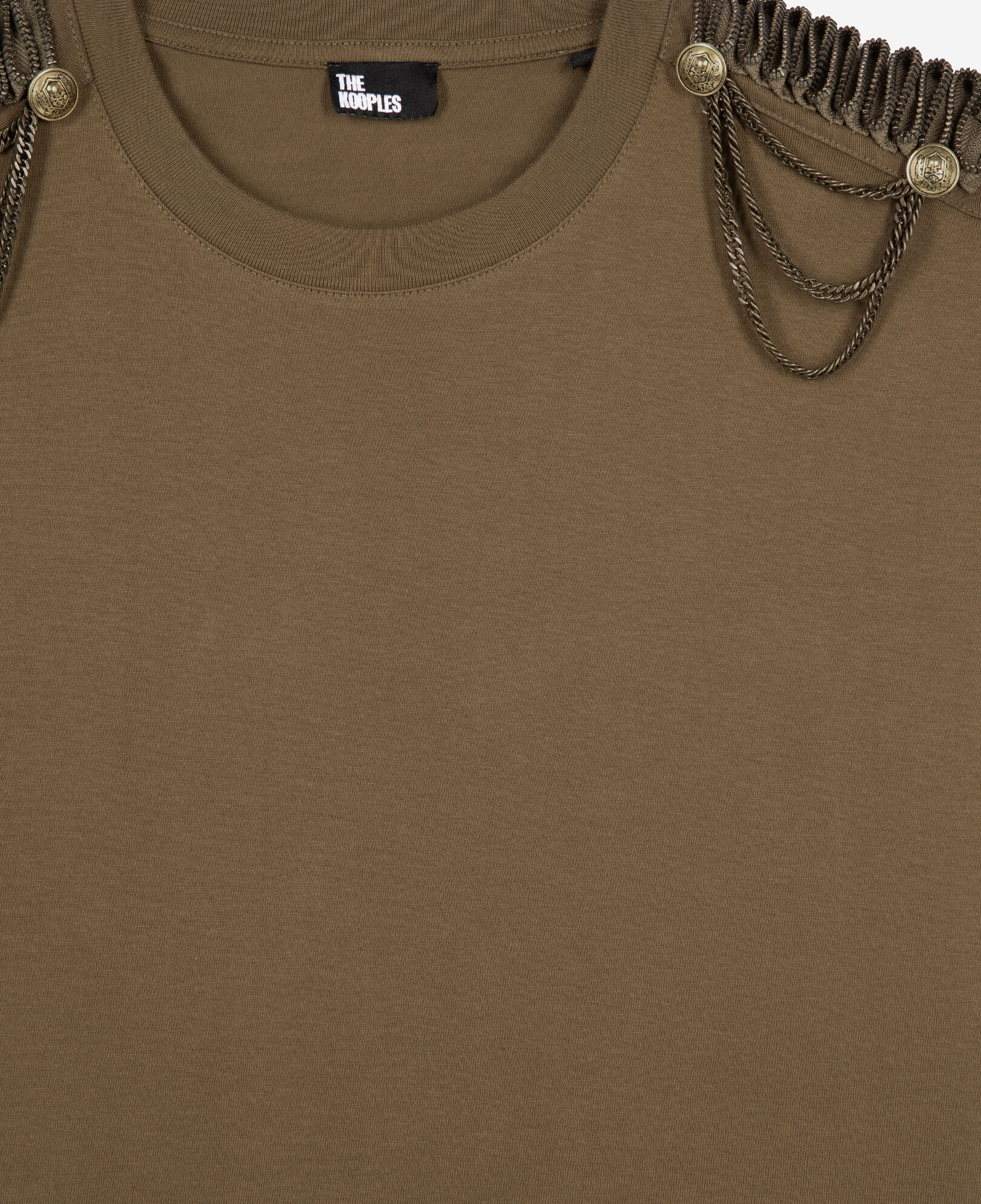 The Kooples FEMME KAKI t-shirt avec chaînes kaki