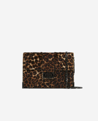 The Kooples WOMEN LEOPARD medium emily pouch in leopard print leather