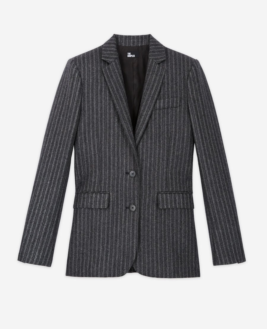 The Kooples WOMEN BLACK black striped jacket