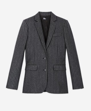 The Kooples WOMEN BLACK black striped jacket